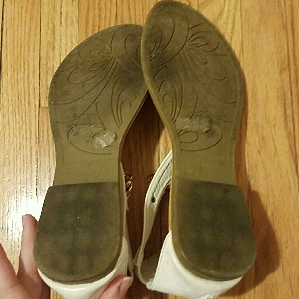 White/Gold Sandals - Picture 4 of 6